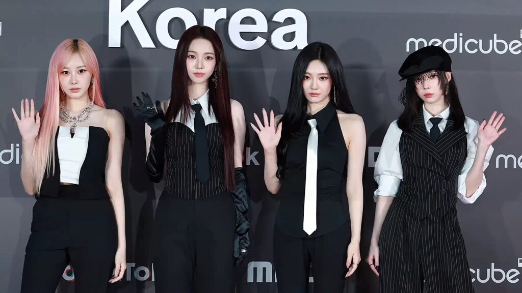 aespa on the red carpet at the 2024 TikTok Awards Korea. (Photo: TV10, CC BY 3.0, via Wikimedia Commons)