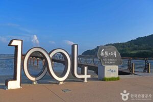 Infinity Bridge (무한의 다리) on Jaeundo, Sinan (출처: 한국관광공사).