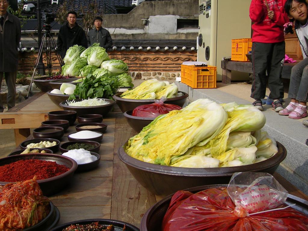 Kimjang (김장): communal kimchi-making in progress, South Korea.