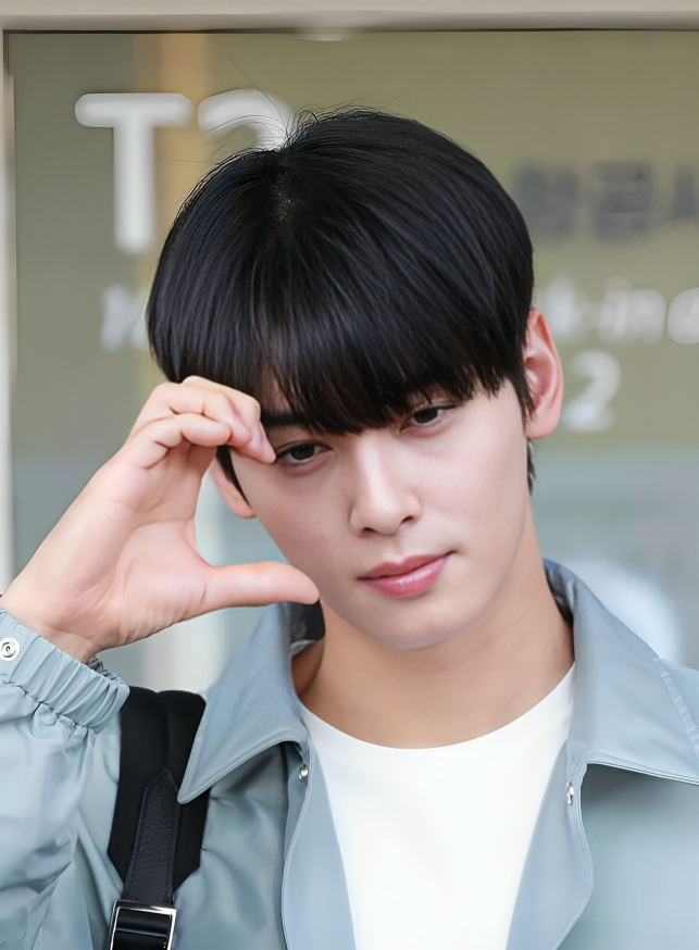 Cha Eun-woo (차은우, ASTRO), who plays male lead Lee Su-ho. Public appearance photo from 2024 — not a still from the drama.